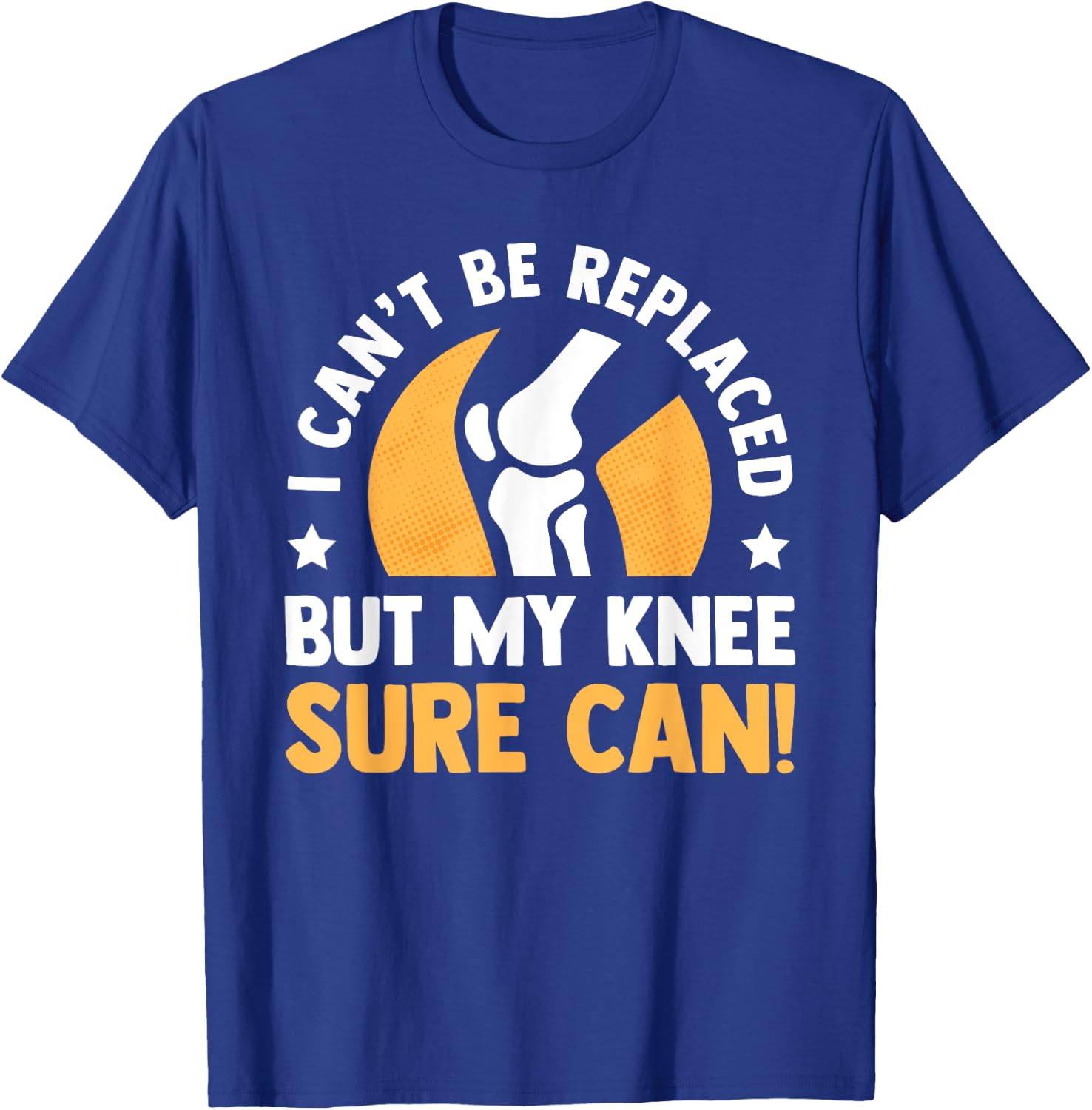 Funny Knee Replacement Bionic Surgery ACL Get Well Soon Gift T-Shirt - T-Shirt | Royal