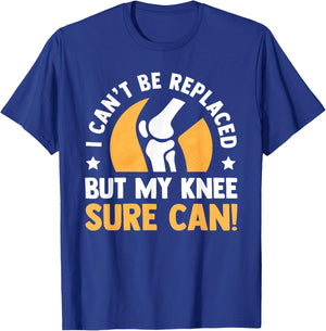Funny Knee Replacement Bionic Surgery ACL Get Well Soon Gift T-Shirt - T-Shirt | Royal