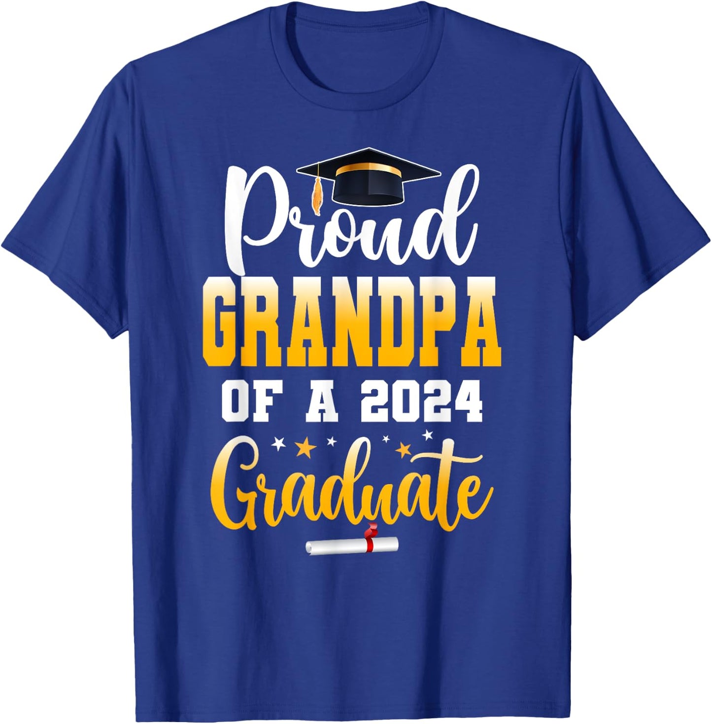 Proud Grandpa Of A Class Of 2024 Graduate Senior Grandpa T-Shirt - T-Shirt | Royal