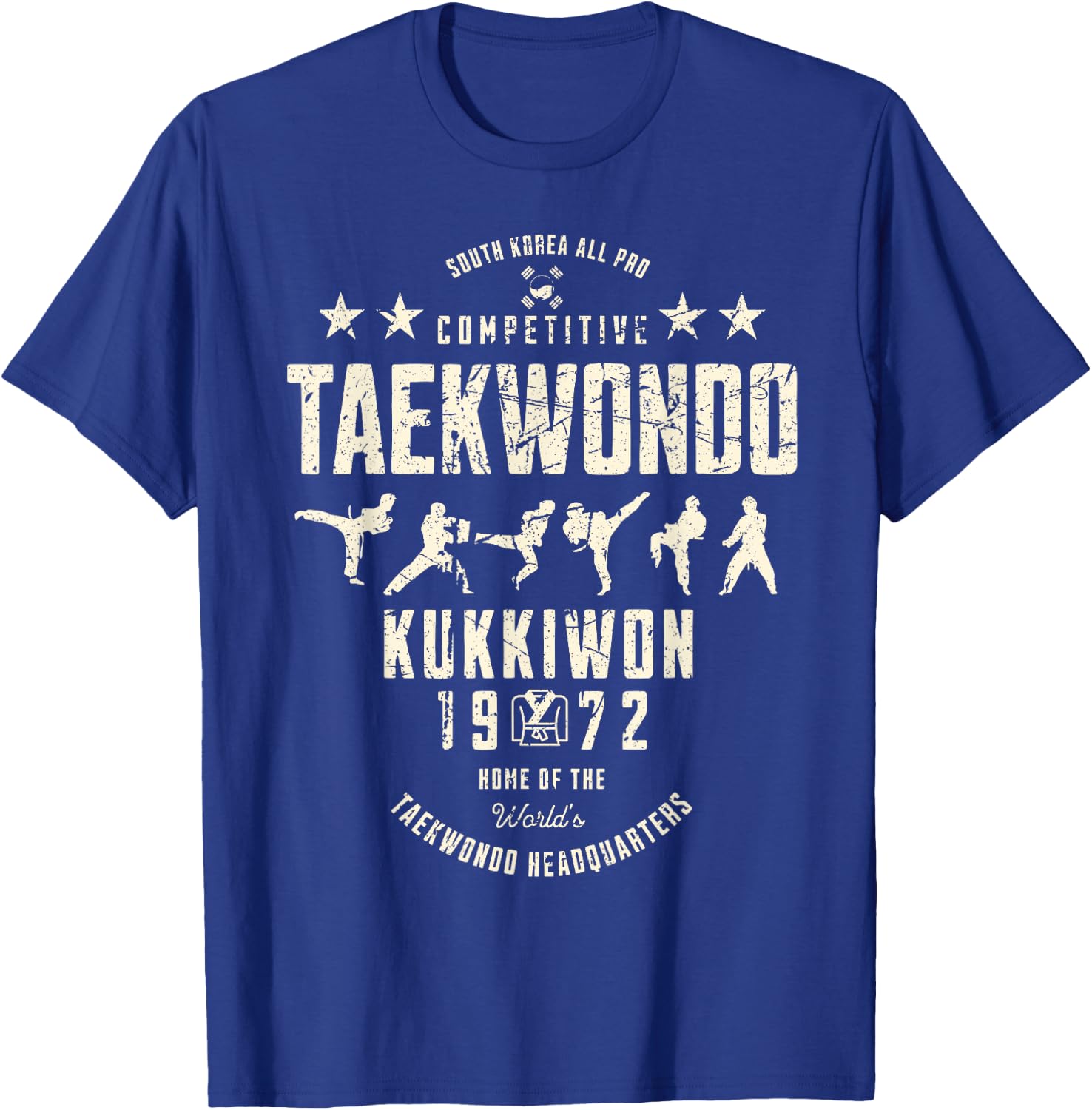 South Korea Competitive Taekwondo Kukkiwon 1972 Vintage T-Shirt - T-Shirt | Royal
