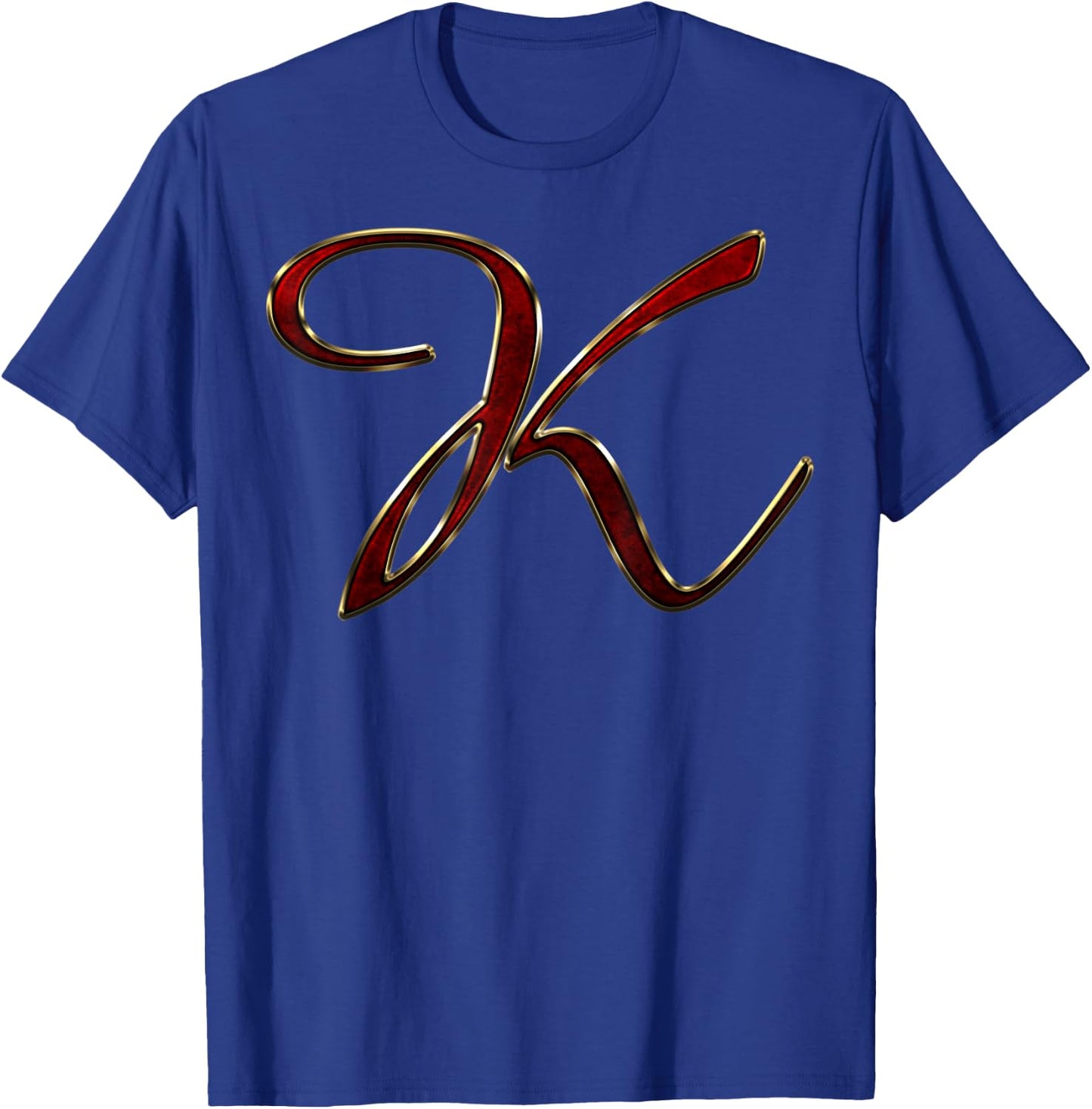 Monogram Initial Letter K Red T-Shirt - T-Shirt | Royal