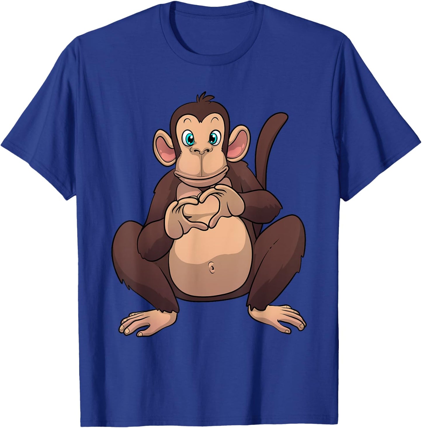 Monkey Art Women Gorilla Animal Valentines Monkey T-Shirt - T-Shirt | Royal
