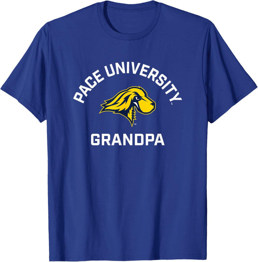 Pace University Setters Arched Grandpa T-Shirt - T-Shirt | Royal