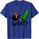 Funny Black Cat Gift Pushing Christmas Tree Over Cat What? Small T-Shirt - T-Shirt | Royal