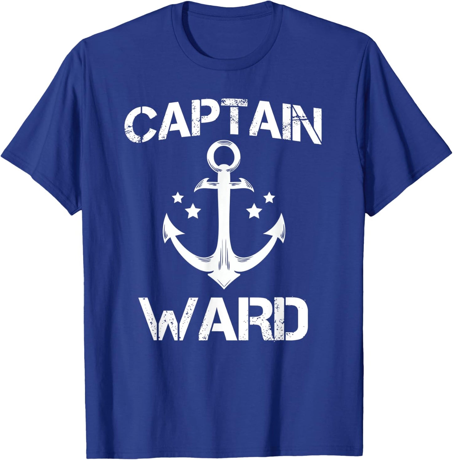 CAPTAIN WARD Funny Birthday Personalized Name Boat Gift T-Shirt - T-Shirt | Royal