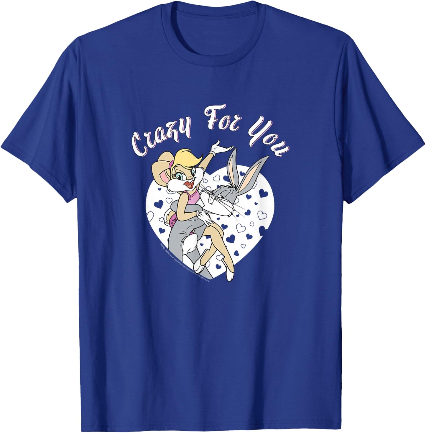 Looney Tunes Bugs And Lola Crazy For You Heart Portrait T-Shirt - T-Shirt | Royal