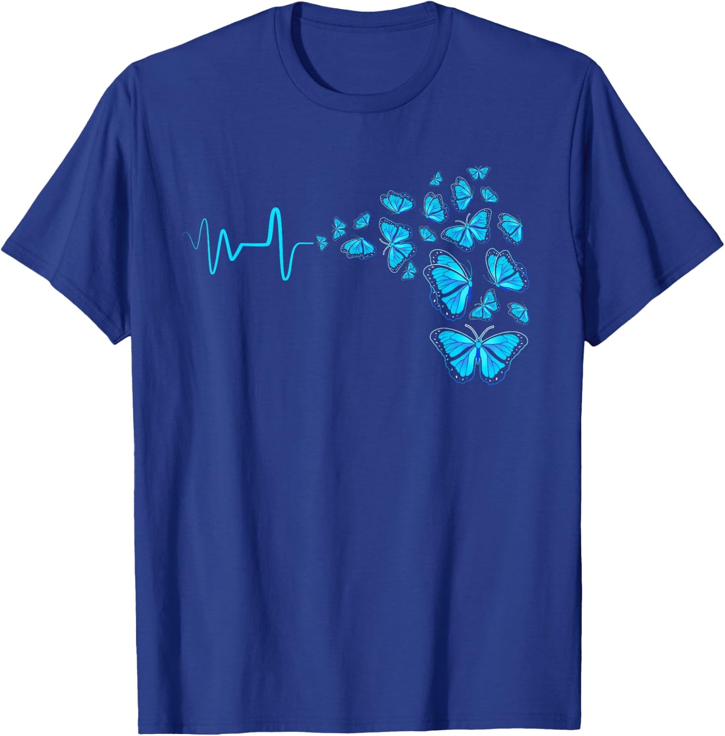 Heartbeat Blue Morpho Butterfly T-Shirt - T-Shirt | Royal