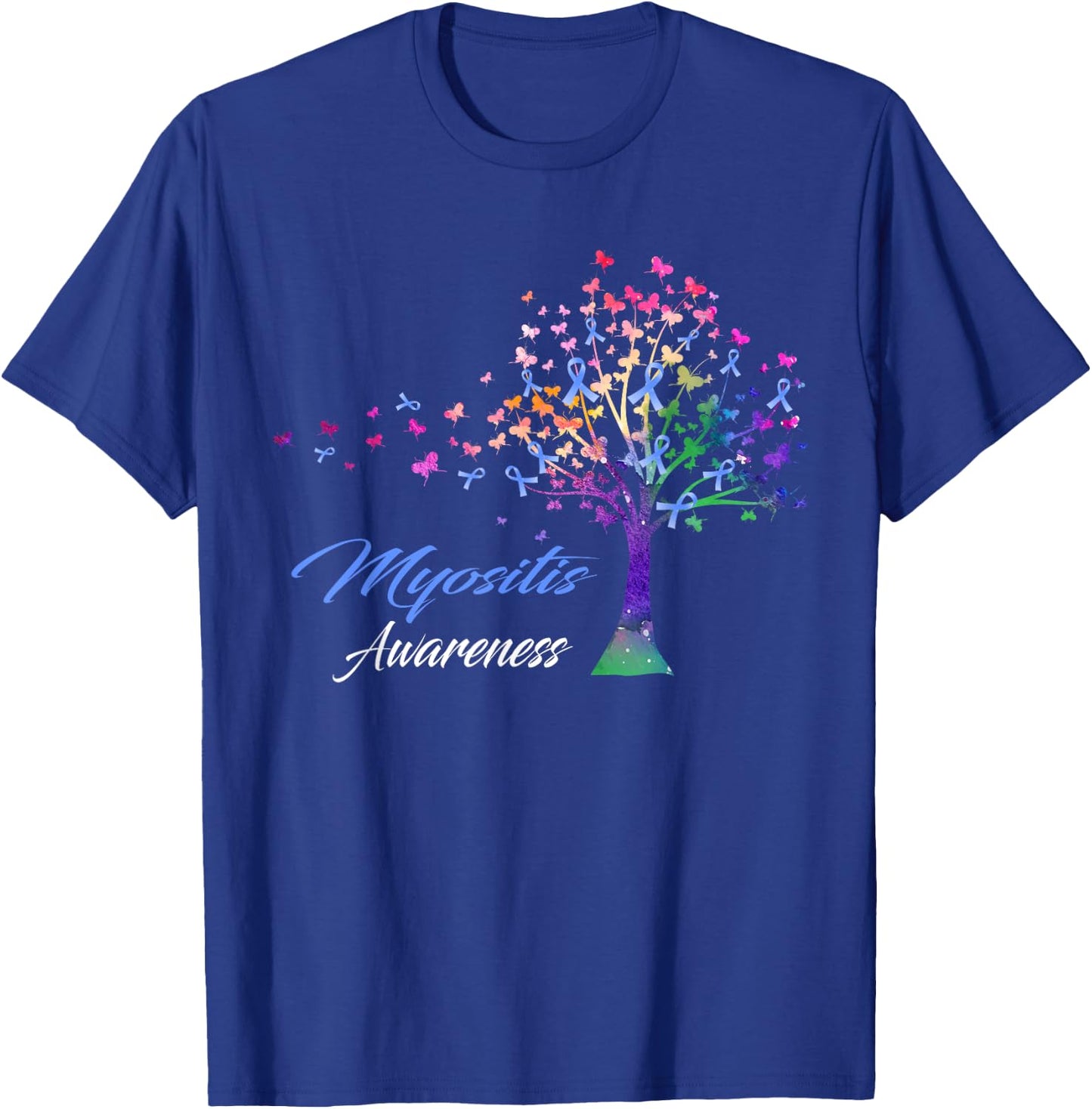 Tree Ribbon Myositis Awareness T-Shirt - T-Shirt | Royal