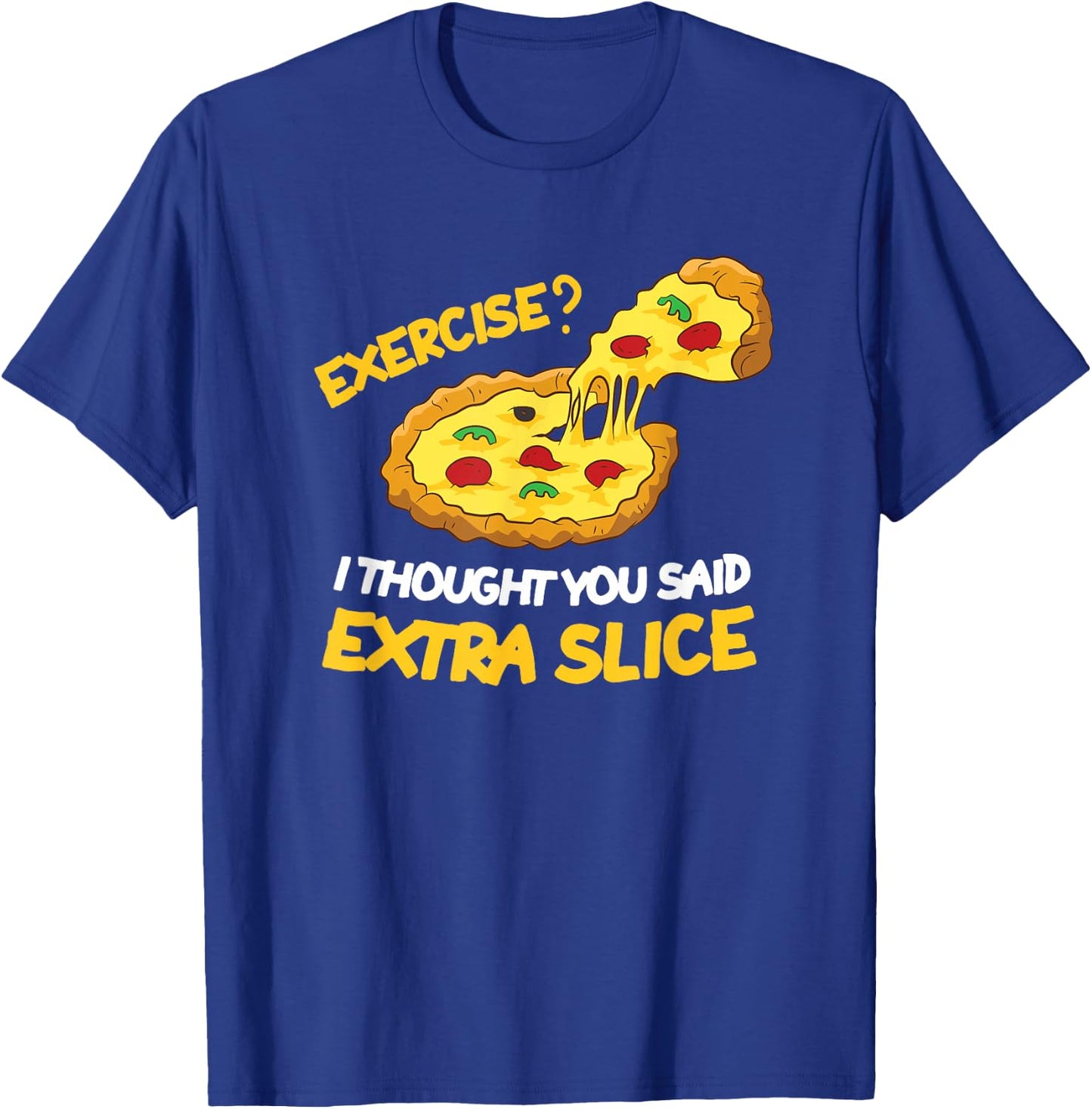 Pizza Workout Homework Funny Pizza Kids School Exercise T-Shirt - T-Shirt | Royal