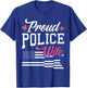 Blue Line Heart design Wife of Police Proud USA T-Shirt - T-Shirt | Royal