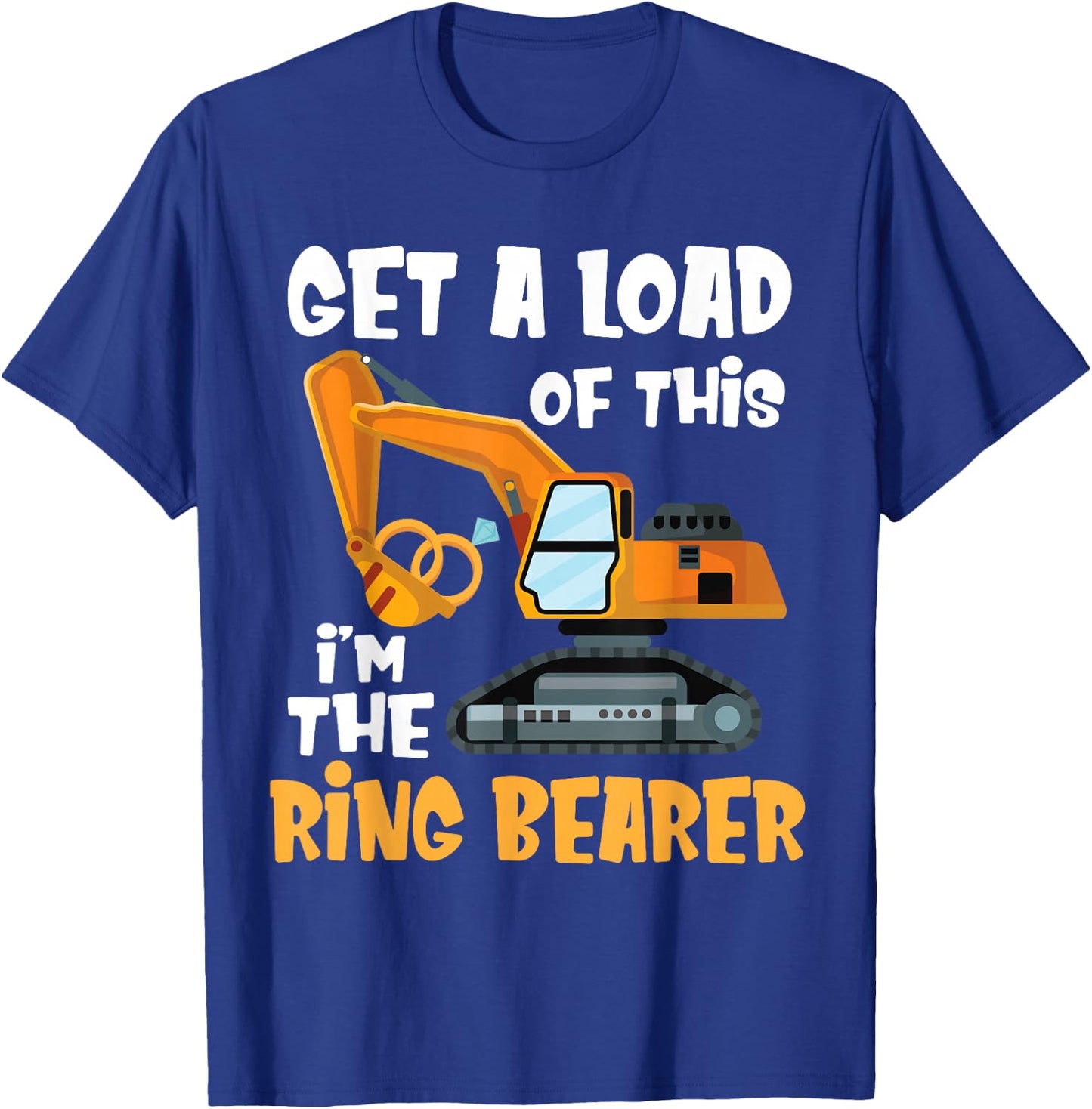 Funny Wedding Party Ring Bearer Excavator Boys Ring Bearer T-Shirt - T-Shirt | Royal