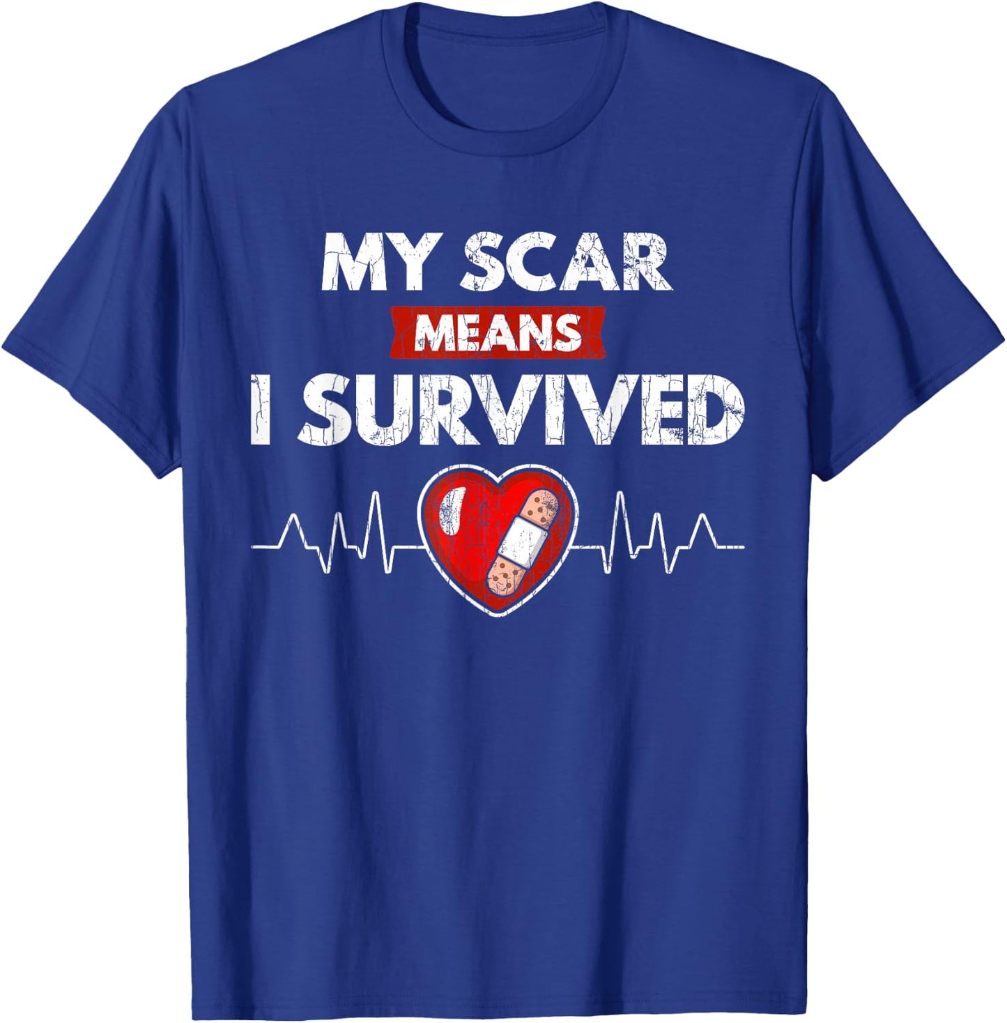 Congenital Heart Defect Awareness CHD Scars Happy Gift T-Shirt - T-Shirt | Royal