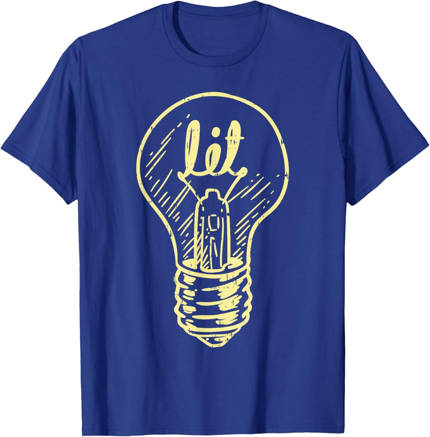 Lit Light Bulb Master Electrician Lineman Men Women Gift T-Shirt - T-Shirt | Royal