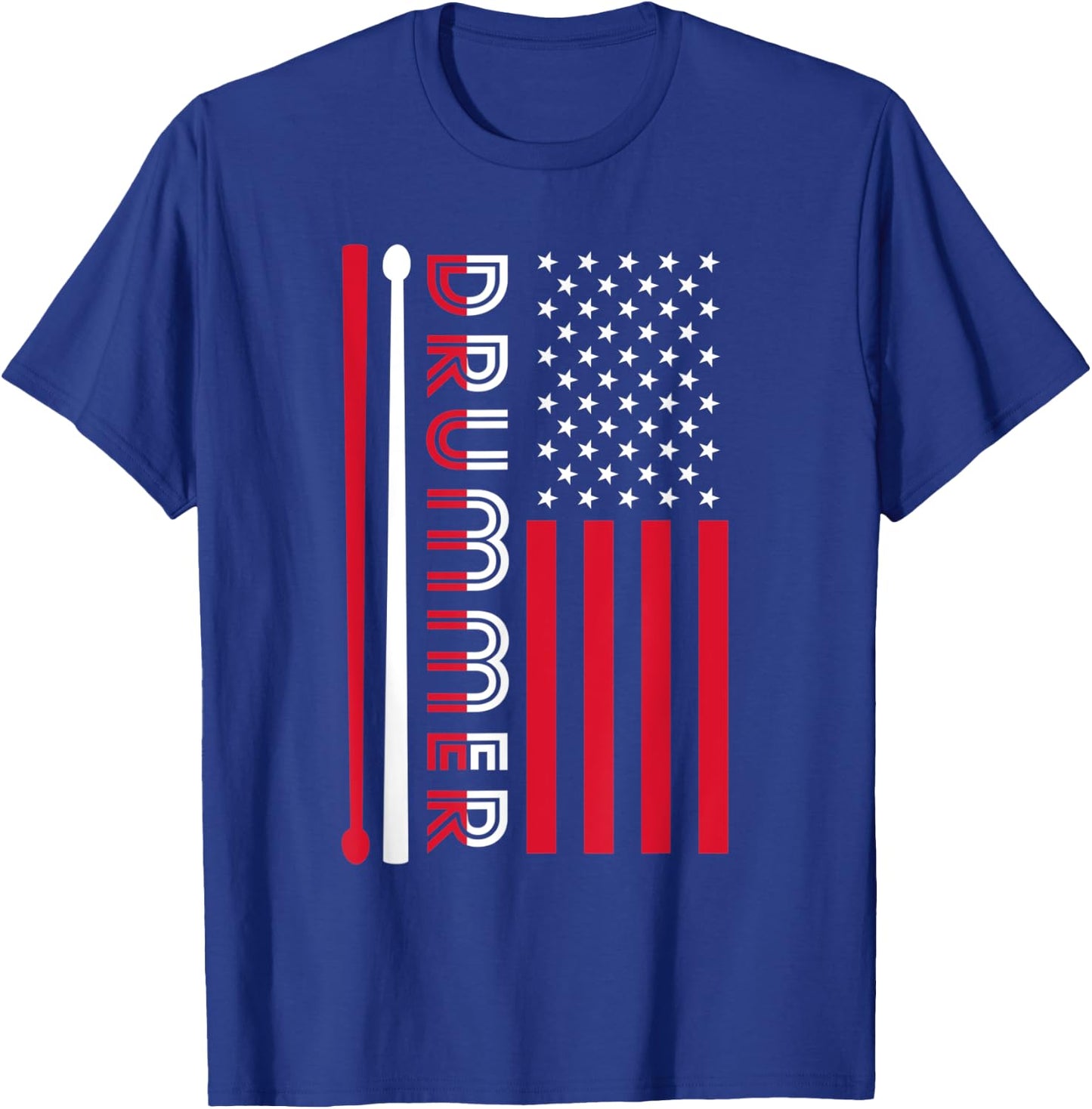 USA Flag Musician Drummer Gift Drums T-Shirt - T-Shirt | Royal