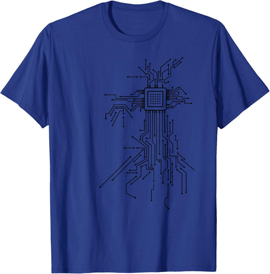 Computer Chip Programmer Coder Computer Science Nerd Gift T-Shirt - T-Shirt | Royal