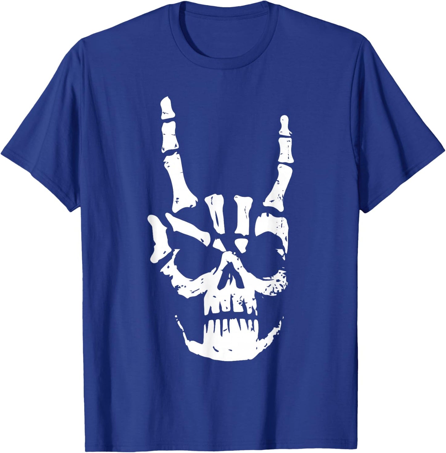 Hard Rock Skull Horn Hands Heavy Metal Gothic T-Shirt - T-Shirt | Royal