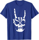 Hard Rock Skull Horn Hands Heavy Metal Gothic T-Shirt - T-Shirt | Royal