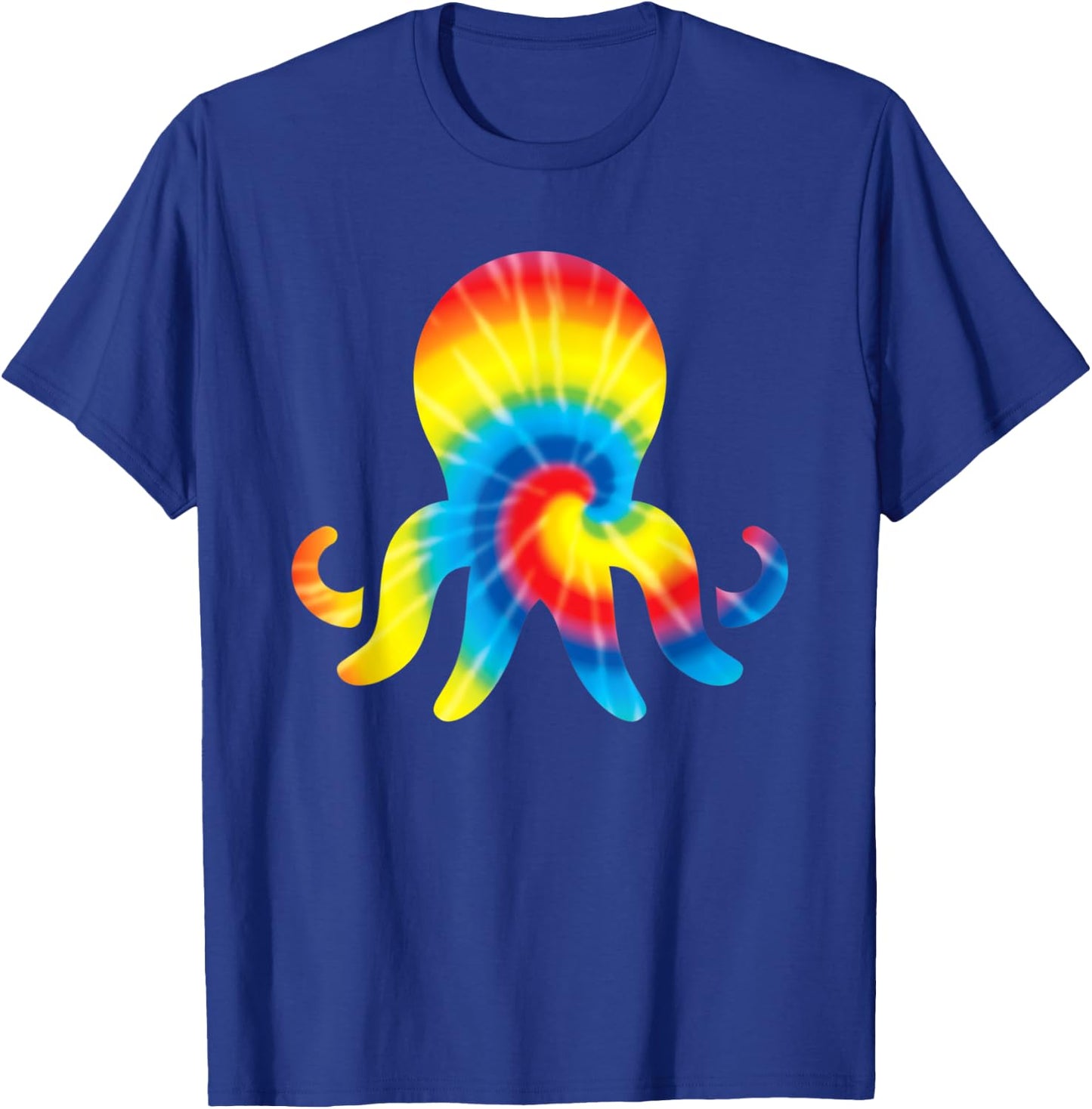 Tie Dye Octopus Rainbow Print Mollusc Hippie Peace Gift T-Shirt - T-Shirt | Royal