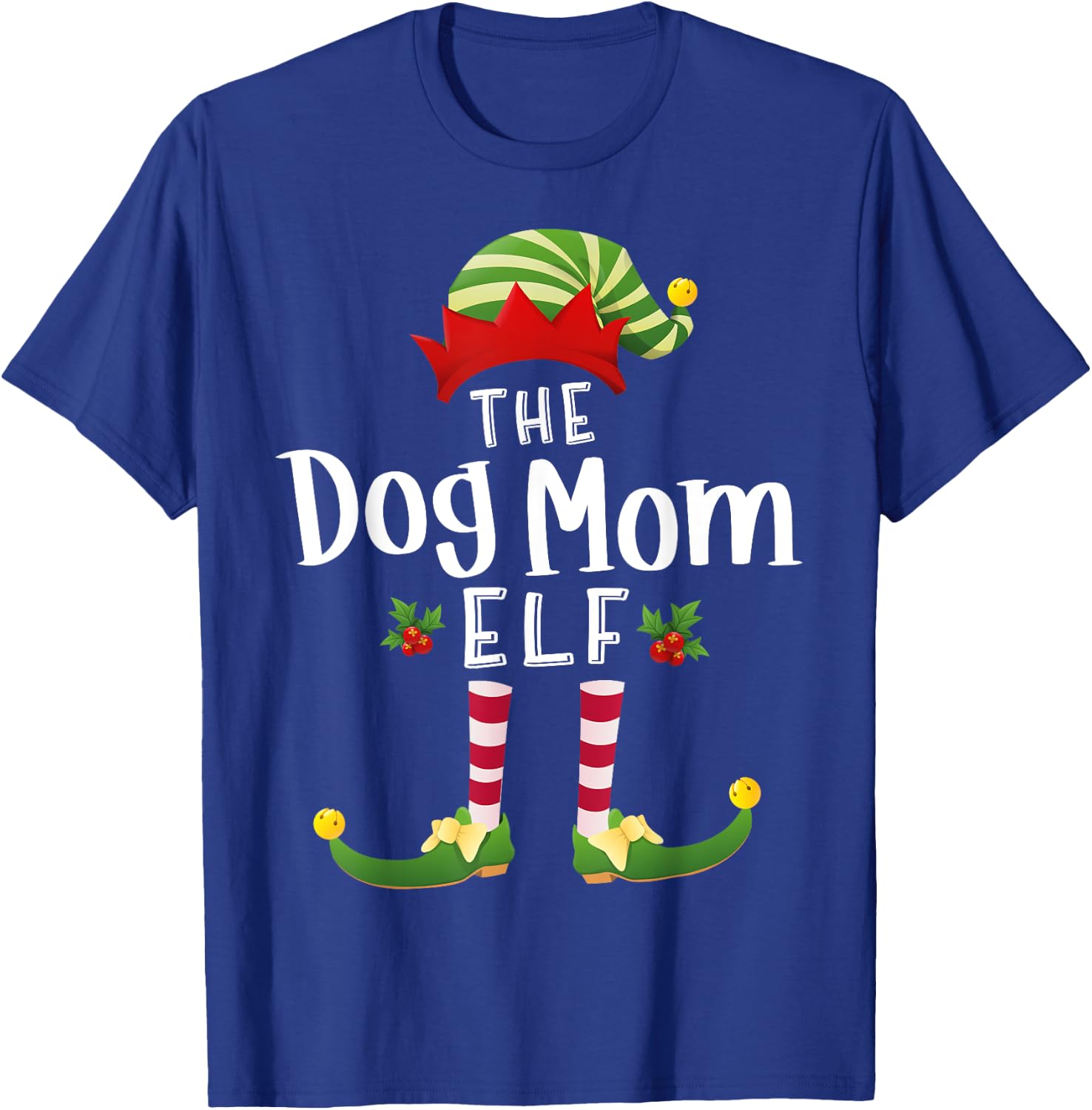 Dog Mom Christmas Elf Matching Pajama X-Mas Party T-Shirt - T-Shirt | Royal