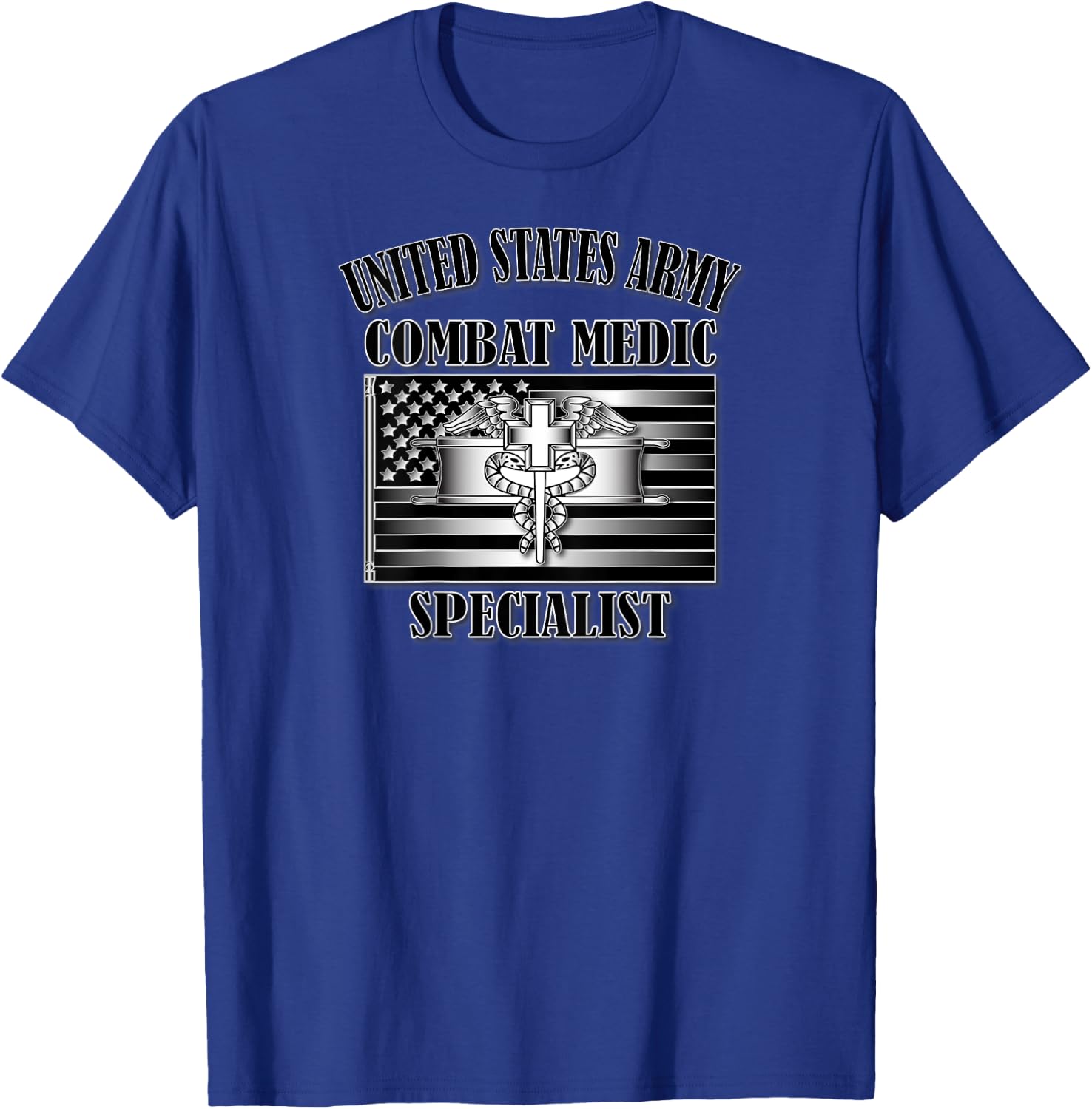 U.S. Army Combat Medic Specialist (Back Design) T-Shirt - T-Shirt | Royal
