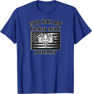 U.S. Army Combat Medic Specialist (Back Design) T-Shirt - T-Shirt | Royal