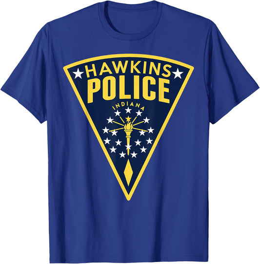 Netflix Stranger Things Hawkins Police Patch T-Shirt - T-Shirt | Royal