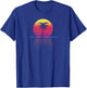 Vintage 80s 90s Retro Surf Outrun Sun Synthwave Palm Tree T-Shirt - T-Shirt | Royal