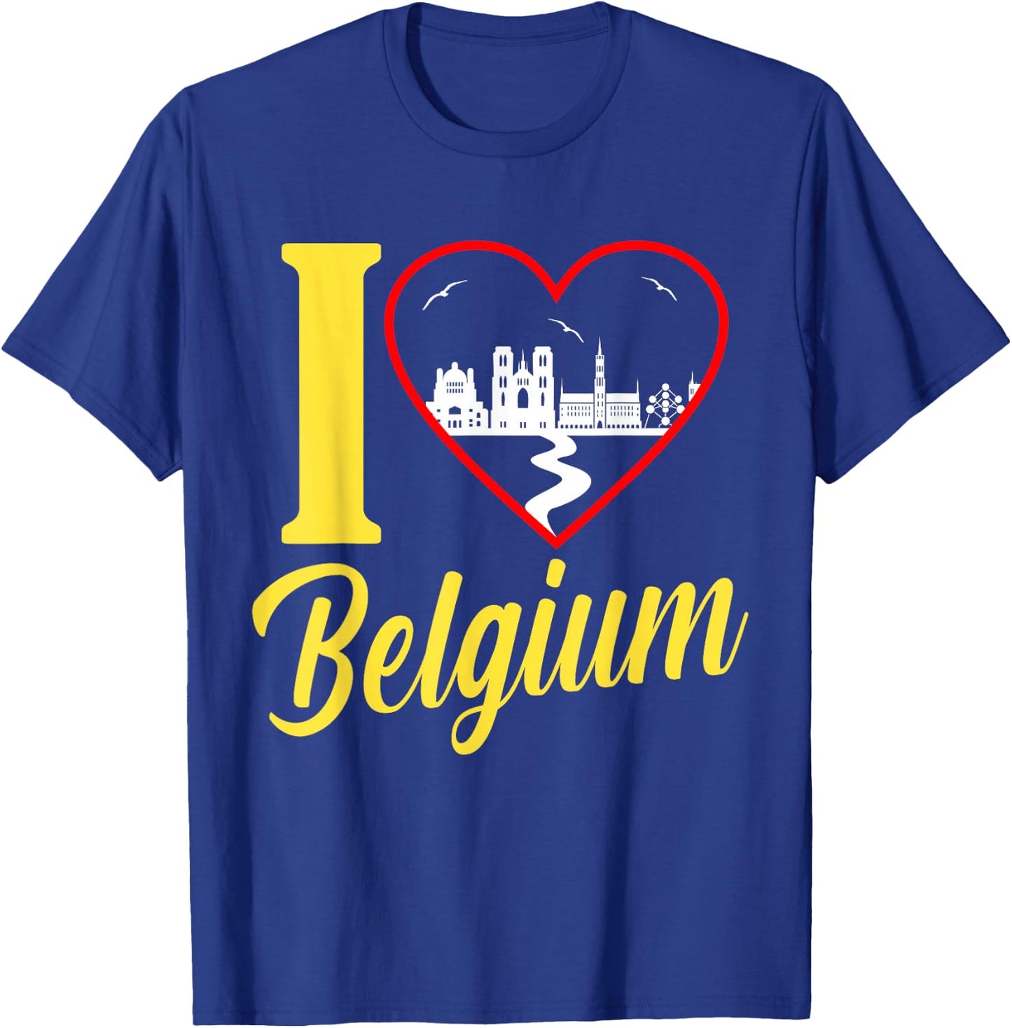 Funny Belgium Flag Shirt Roots From Usa Belgium T-Shirt - T-Shirt | Royal