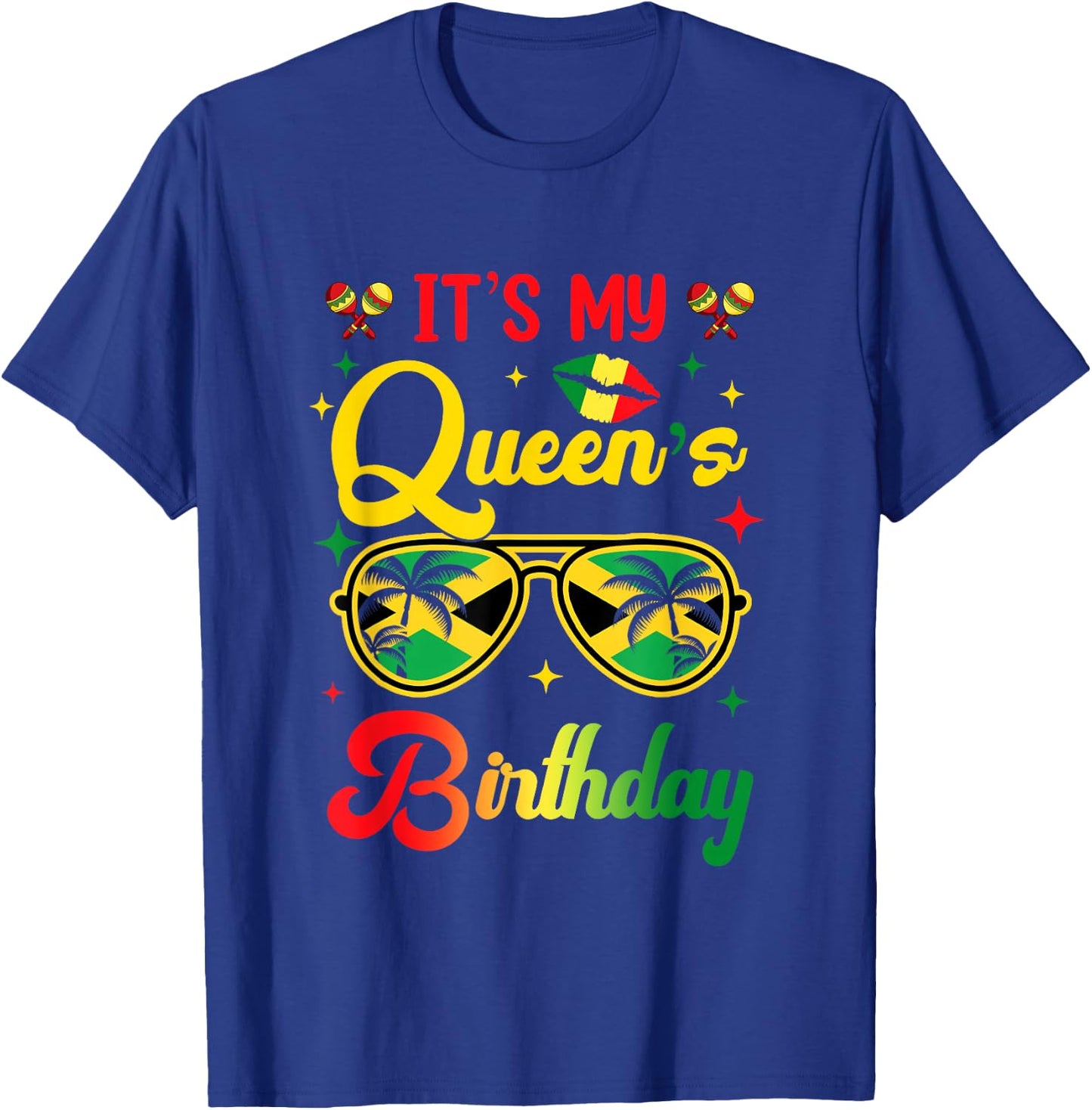 It's My Queen's Birthday Jamaica Birthday Girl Party T-Shirt - T-Shirt | Royal