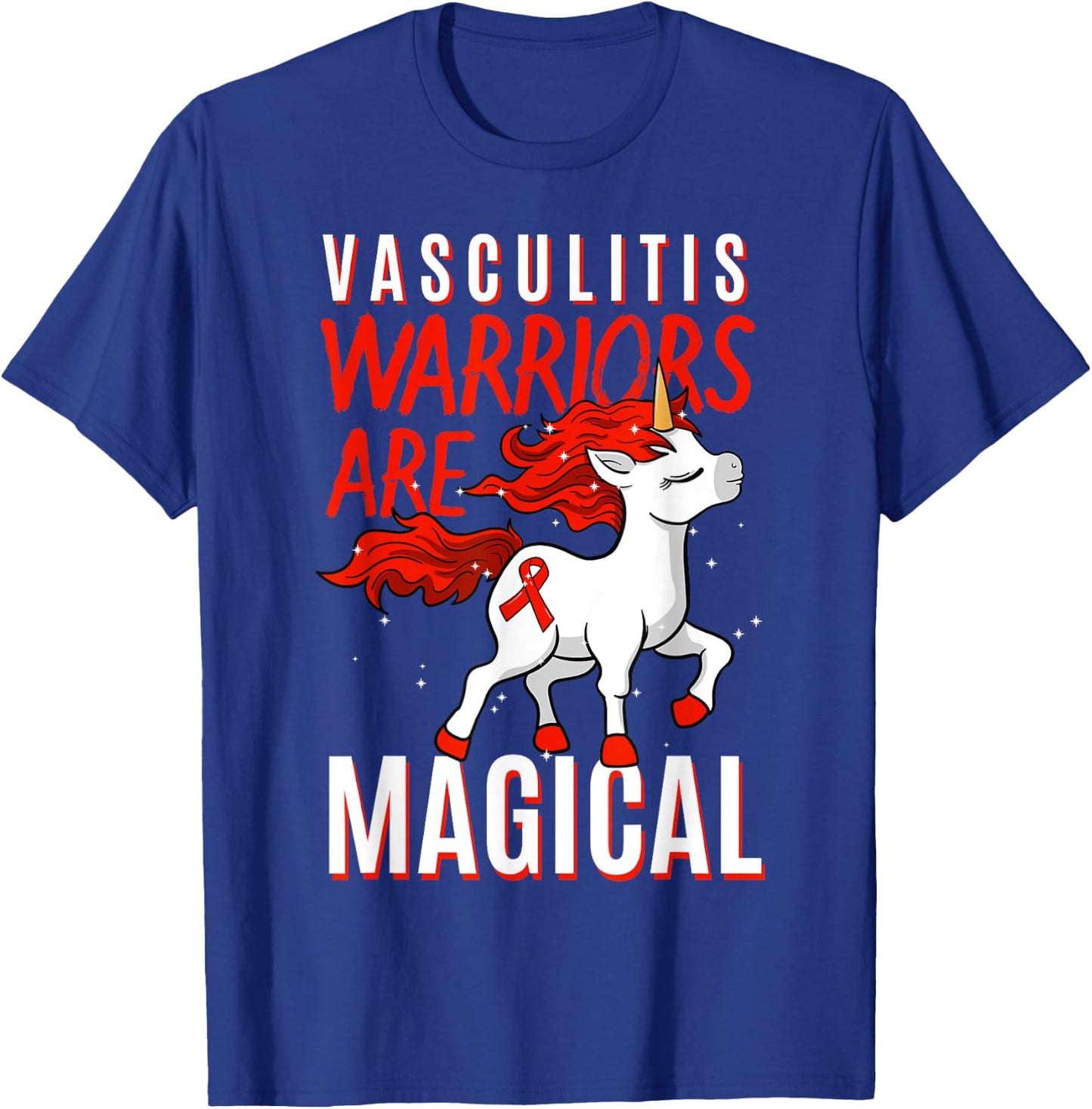 Vasculitis Awareness Lymphangitis VasculitidesUnicorn Gift T-Shirt - T-Shirt | Royal