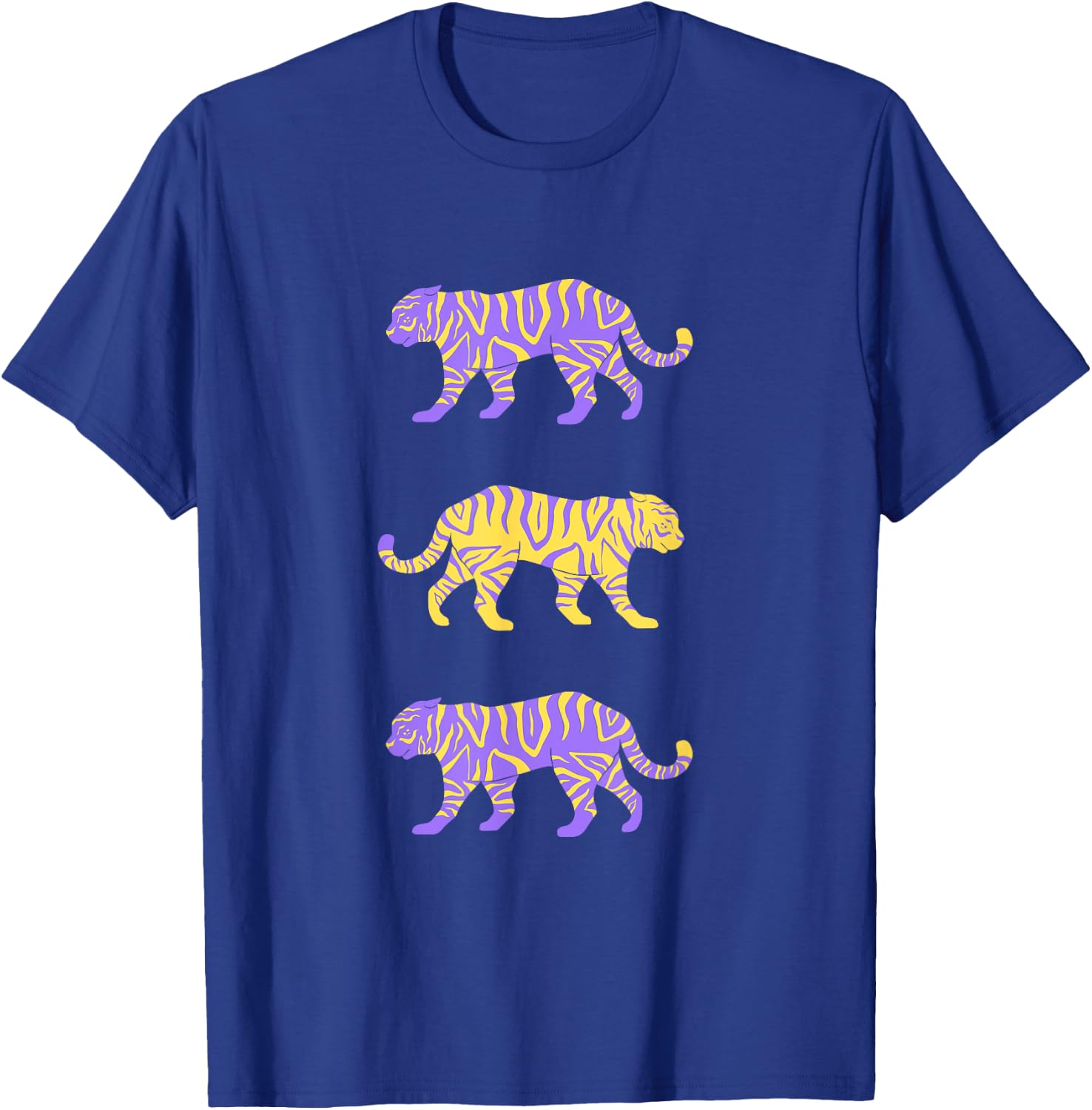 Baton Rouge Louisiana College Football Purple & Gold Tigers T-Shirt - T-Shirt | Royal