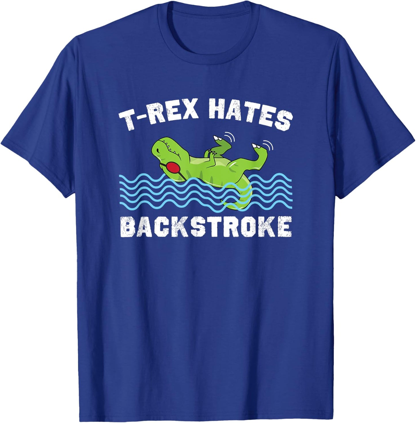T-Rex Hates Backstroke Funny Beach Swimming Women Girls Kids T-Shirt - T-Shirt | Royal