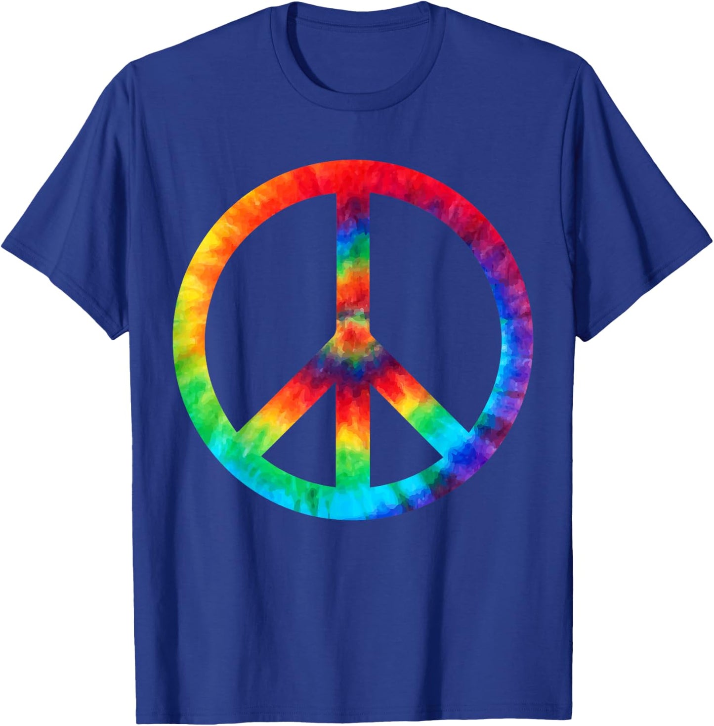 PEACE SIGN Tie Dye | Hippies Christmas s T-Shirt - T-Shirt | Royal