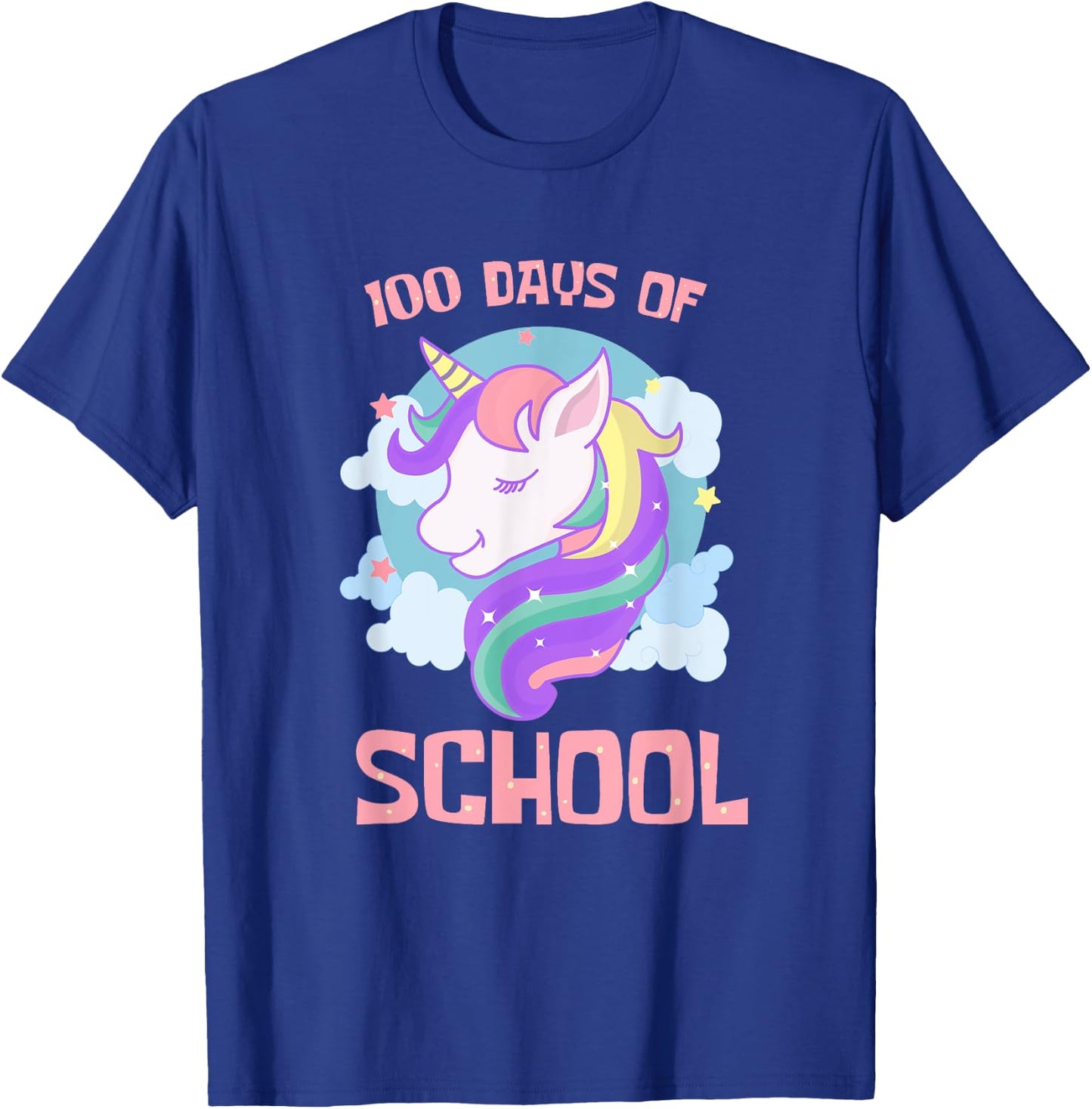Unicorn 100 Days of School Magical 100th Day Girl Student T-Shirt - T-Shirt | Royal