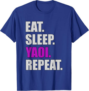 Eat Sleep Yaoi Repeat - Yaoi Boy's Love Manga T-Shirt - T-Shirt | Royal