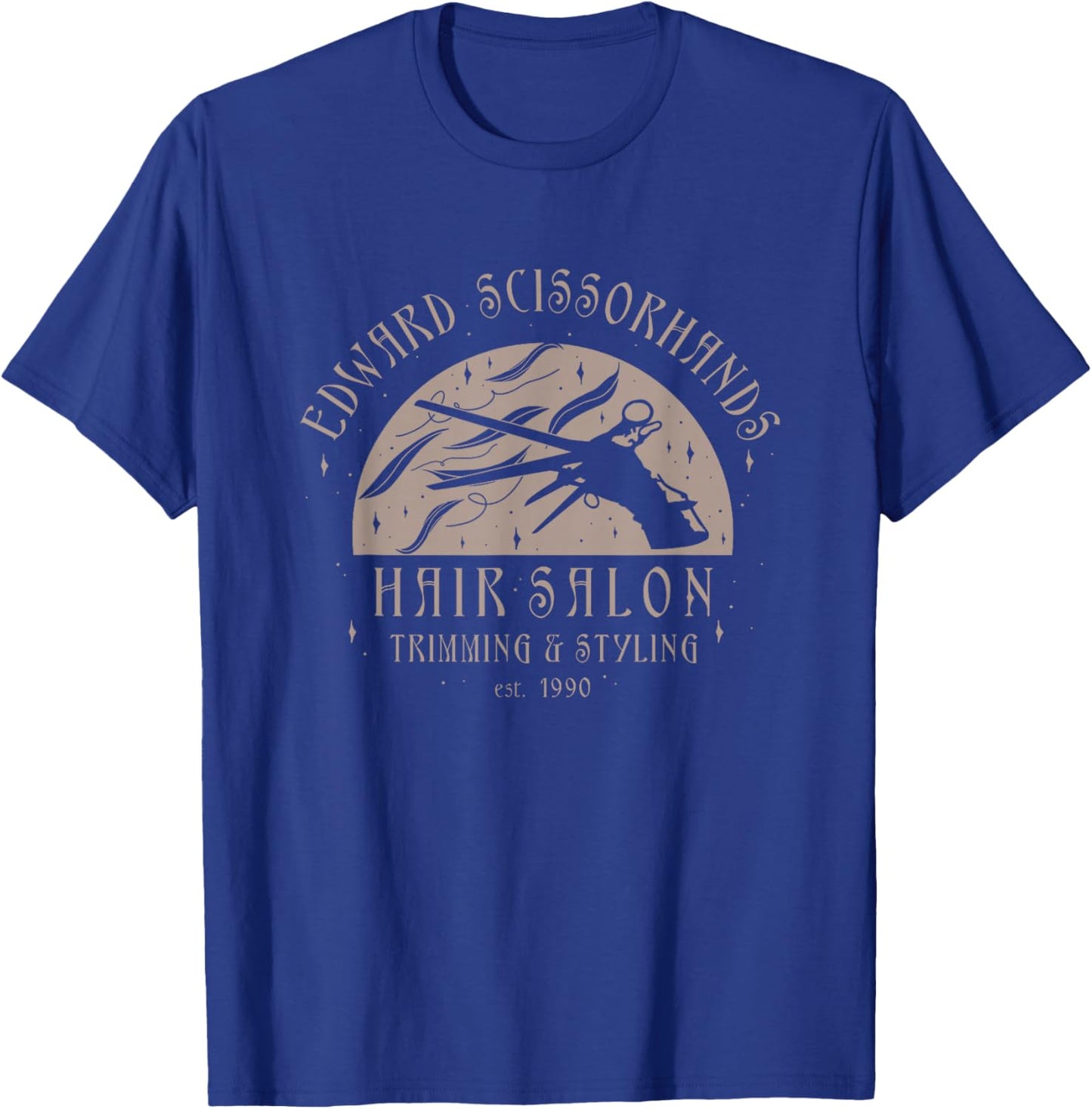 Edward Scissorhands Hair Salon Trimming & Styling Est.1990 T-Shirt - T-Shirt | Royal