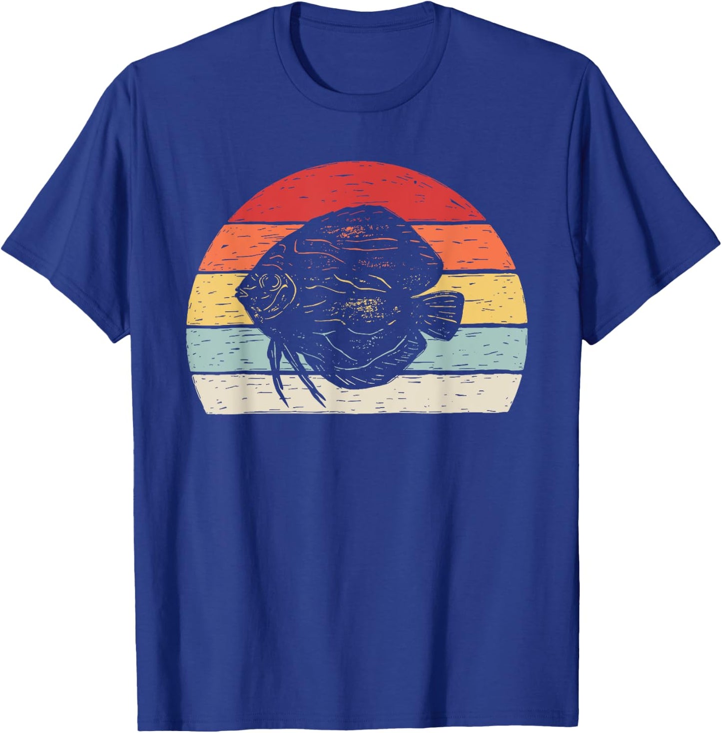 Catch Some Rays Vintage Retro Discus Fish Graphic - Black, Small T-Shirt - T-Shirt | Royal