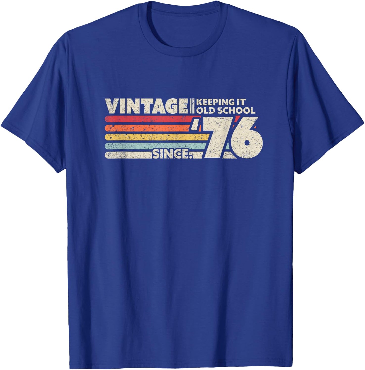 1976 Birthday Vintage, Retro Vintage T-Shirt - T-Shirt | Royal