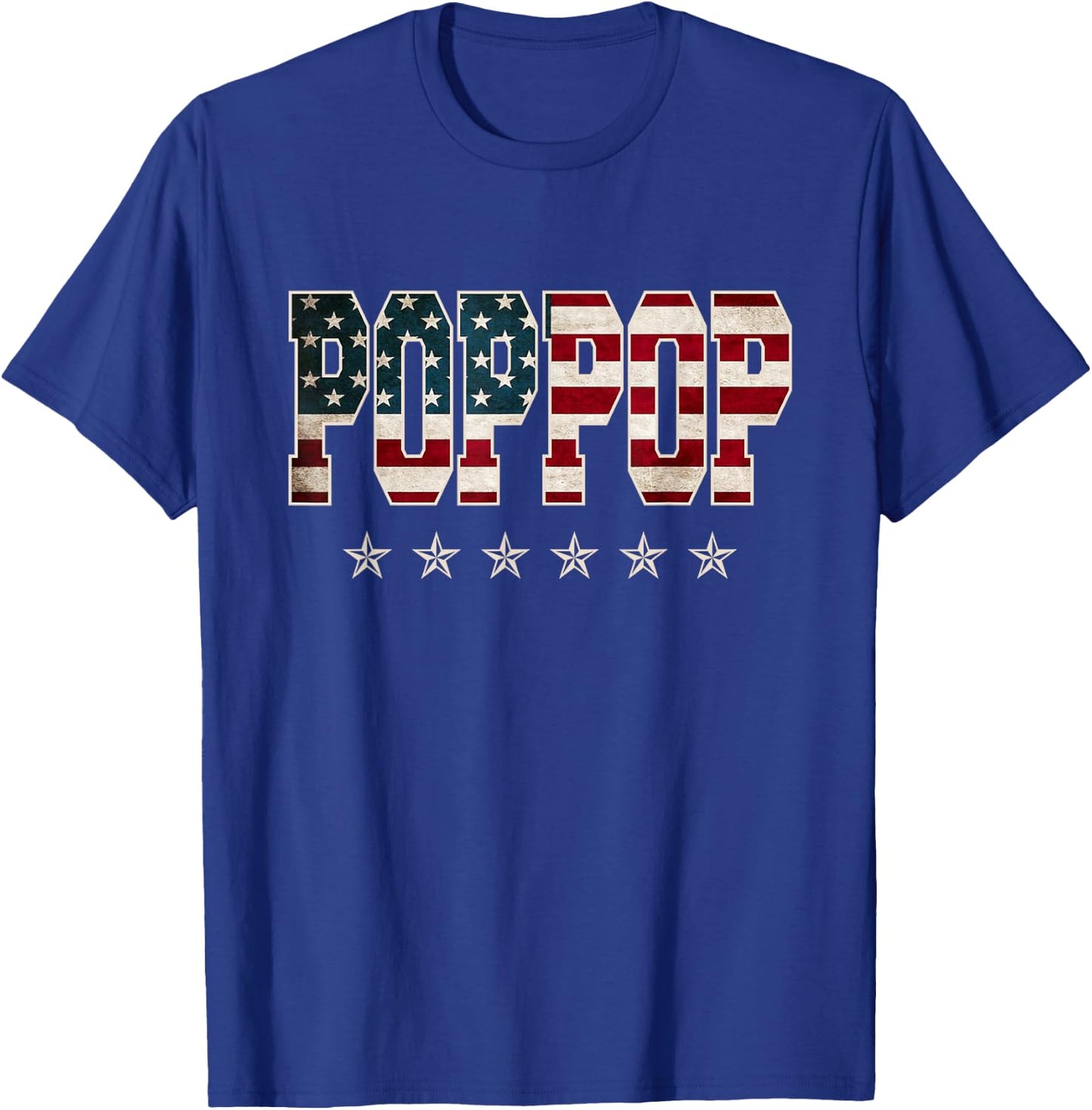 Poppop Father's Day American Flag 4th of July Vintage Xmas T-Shirt - T-Shirt | Royal