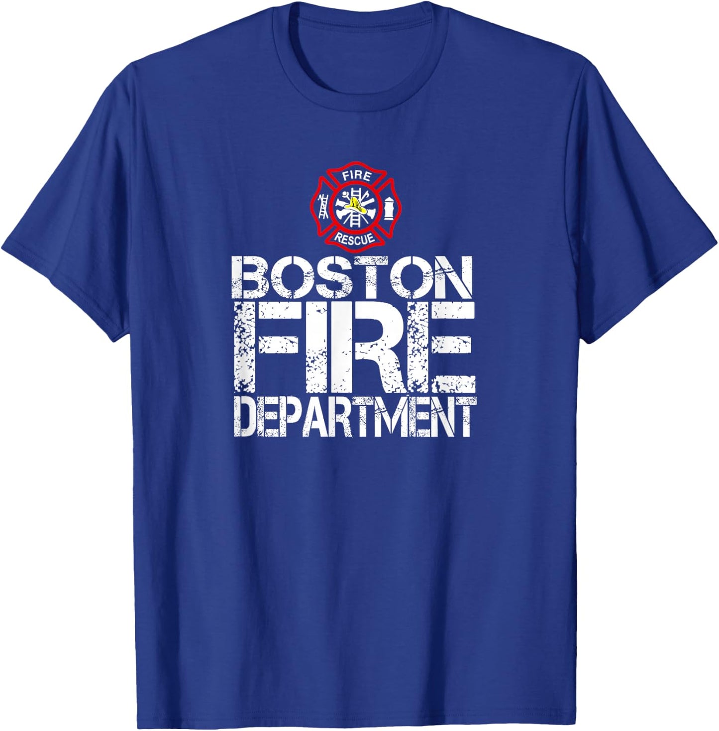 Boston Fire Dept with Florian Cross for Family Kids Adults T-Shirt - T-Shirt | Royal