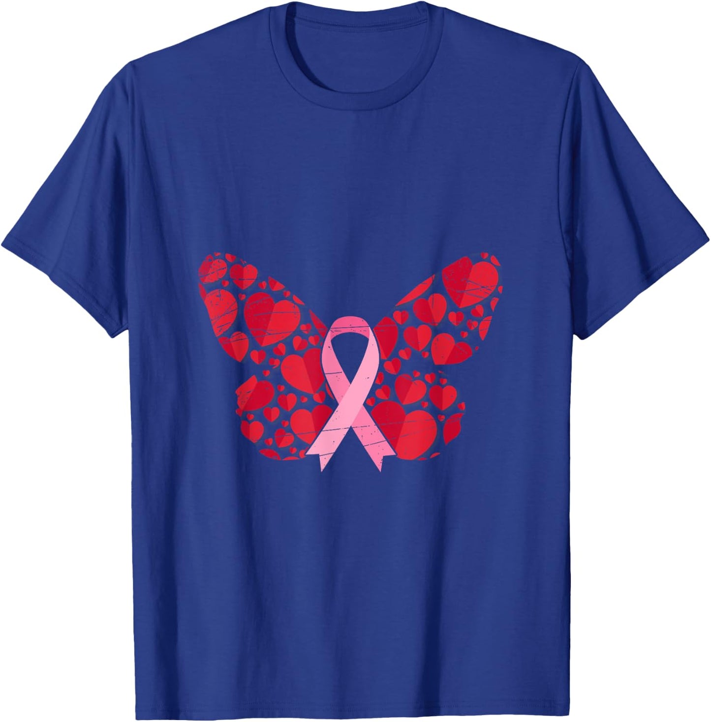 Cancer Survivor Butterfly Women Gift Breast Cancer Awareness T-Shirt - T-Shirt | Royal