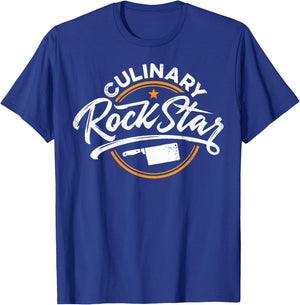 Chef Culinary Rockstar Funny Men Cook Cooking Vintage T-Shirt - T-Shirt | Royal