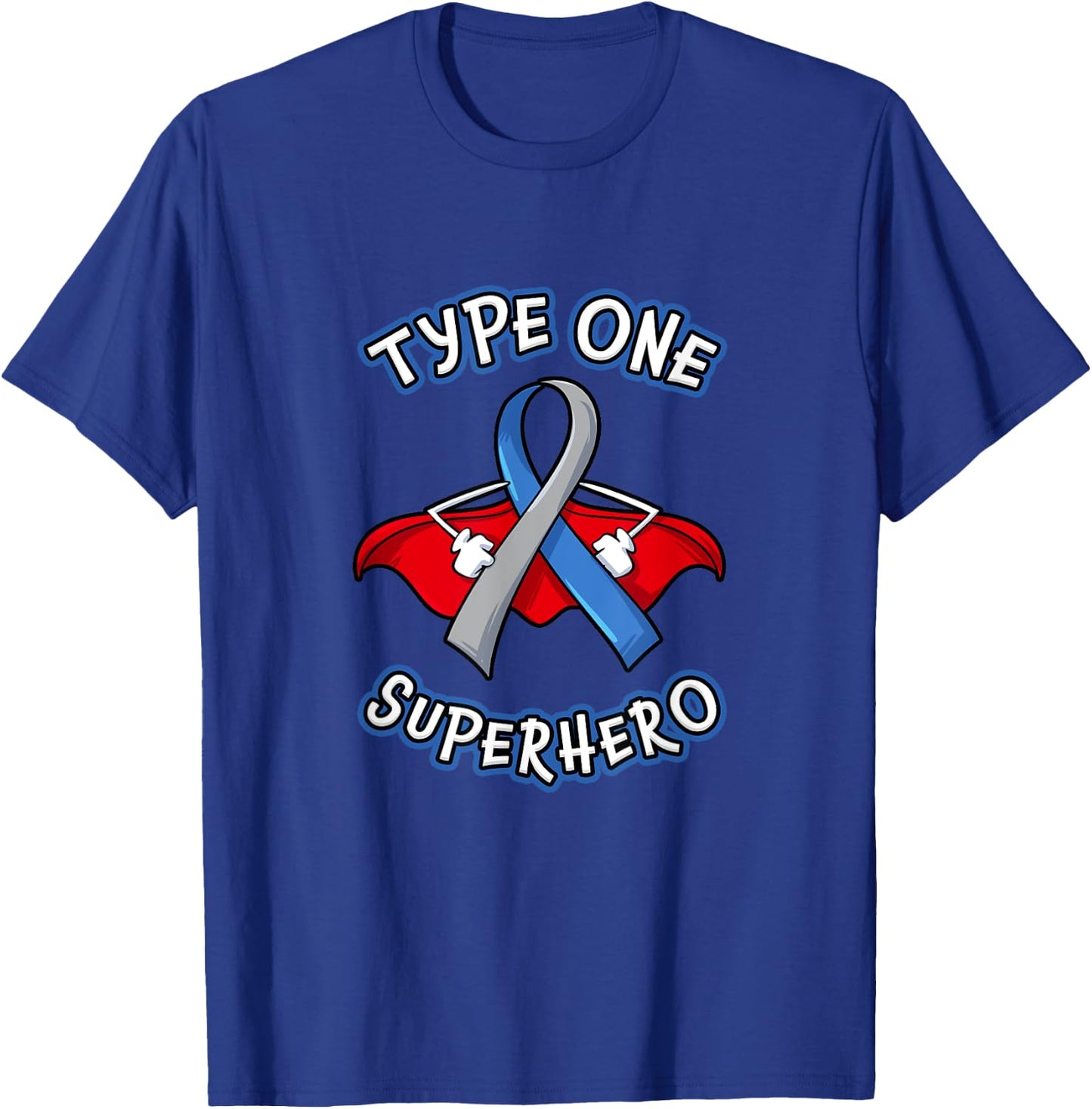 Type 1 Diabetes Superhero Awareness Diabetic Boys Girls T-Shirt - T-Shirt | Royal