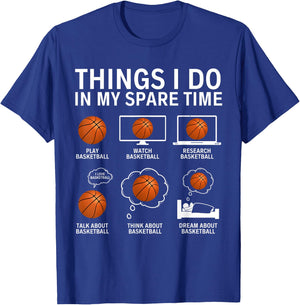 Things I Do In My Spare Time Funny Basketball Lover Player T-Shirt - T-Shirt | Royal