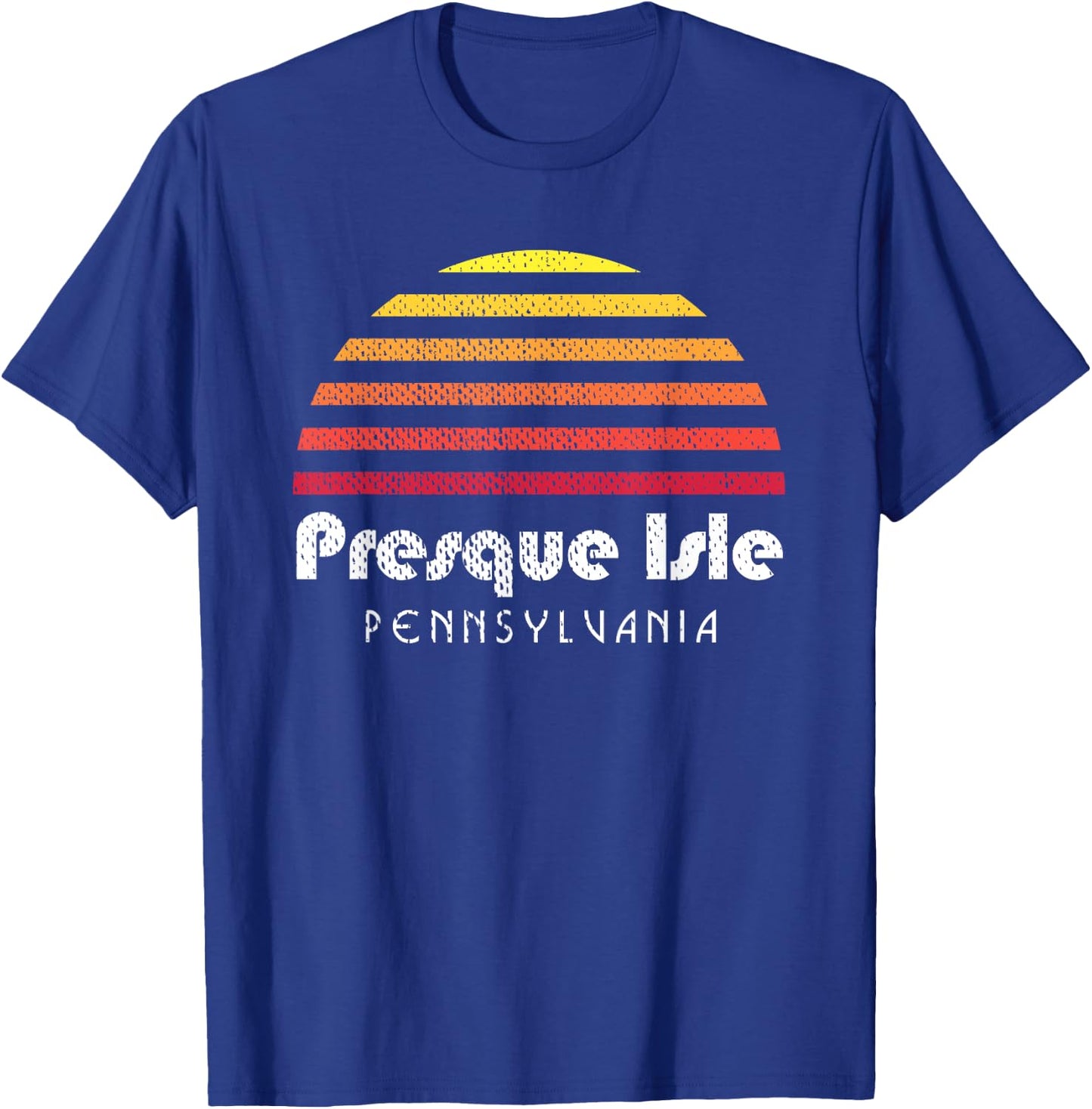 Presque Isle Erie Pa Sunset Retro T-Shirt - T-Shirt | Royal
