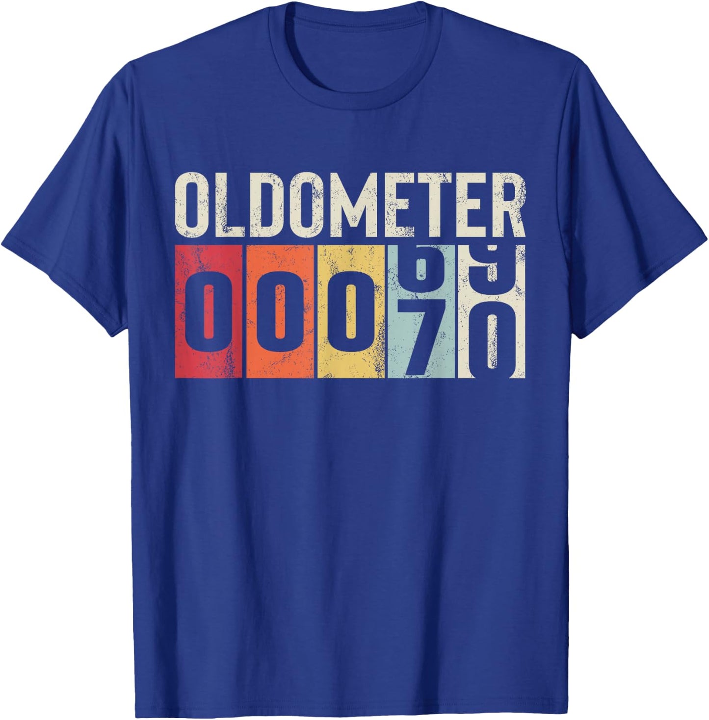 Funny 70 Years Old Oldometer Vintage 70th Birthday Odometer T-Shirt - T-Shirt | Royal