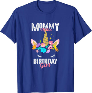 Mommy of the Birthday Girl Unicorn Birthday Party Matching T-Shirt - T-Shirt | Royal