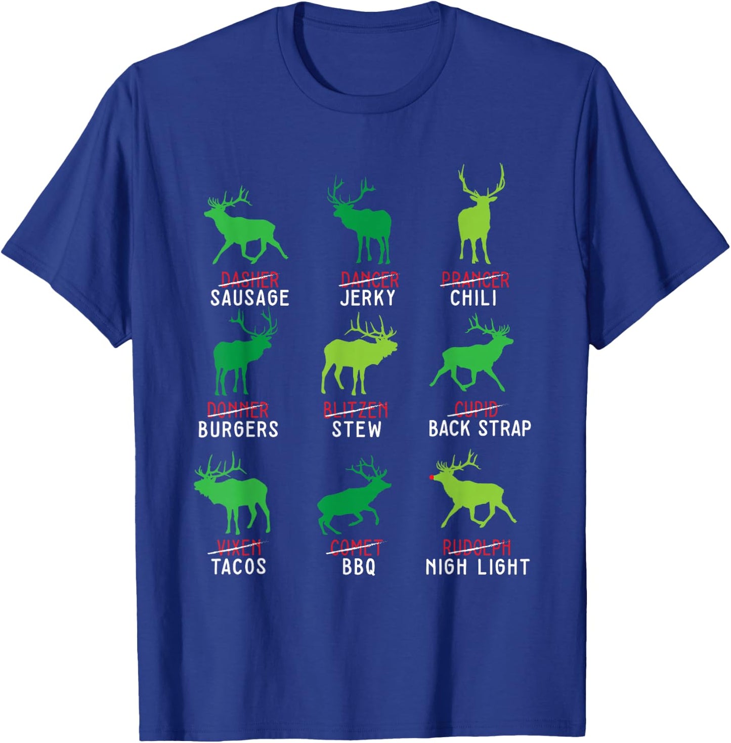 Funny Christmas Deer Bow Hunting Santa Christmas T-Shirt - T-Shirt | Royal