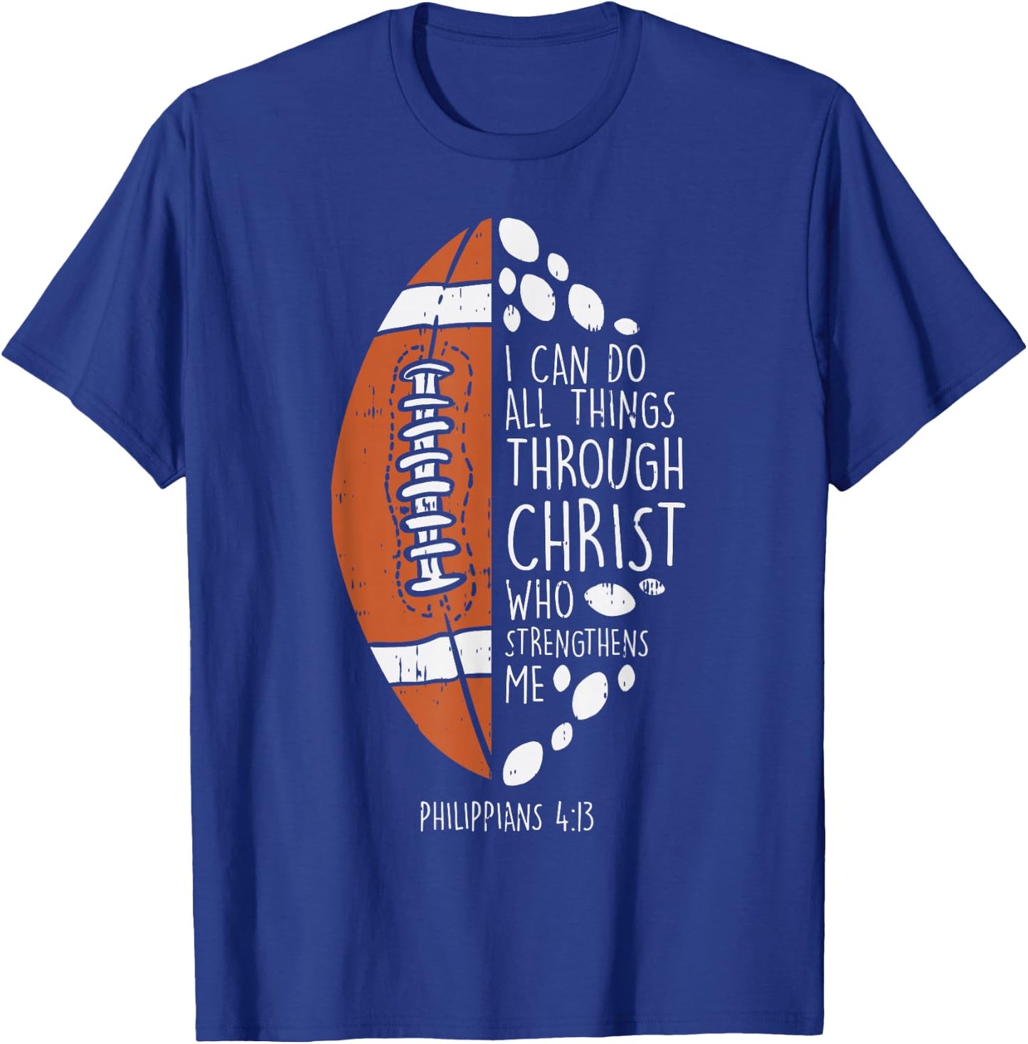 American Football i can do things Bible God Jesus Christian T-Shirt - T-Shirt | Royal