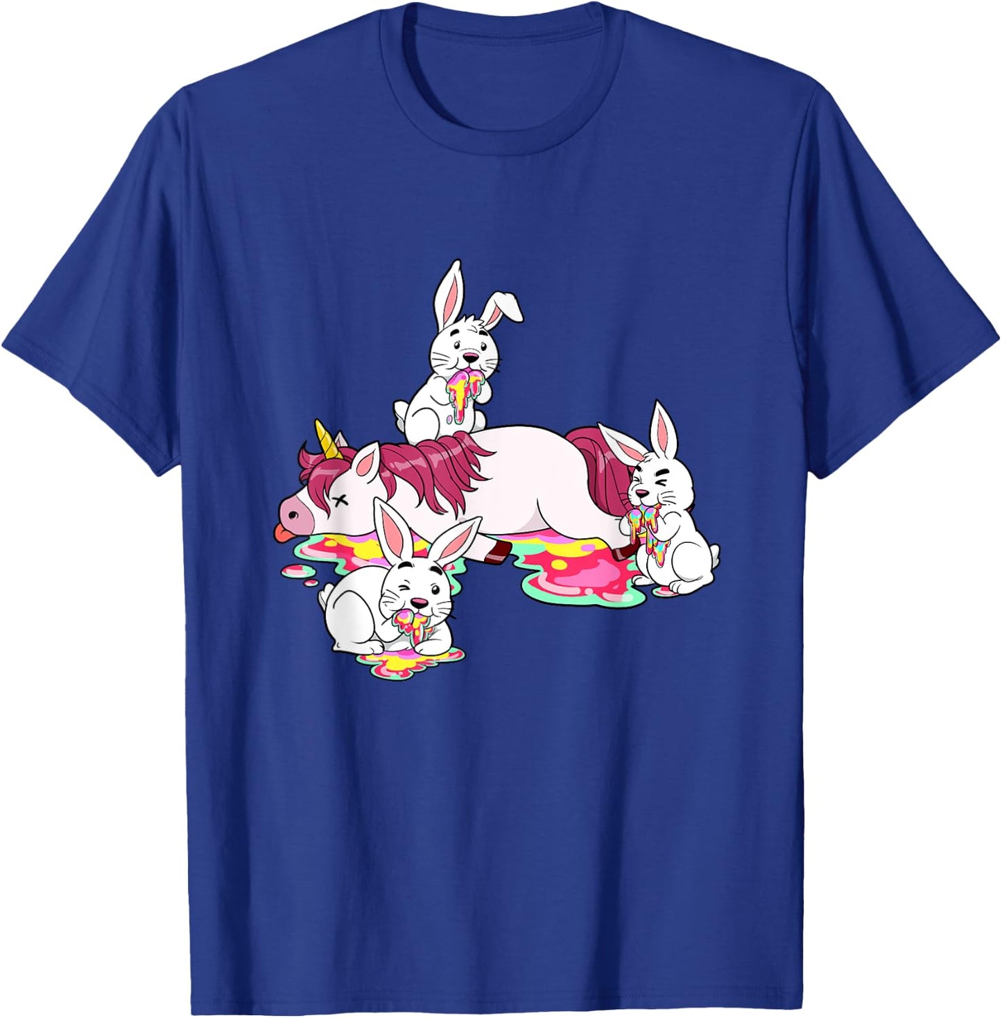 Unicorn Massacre Easter Bunny Killer Rabbit Hare Carnage T-Shirt - T-Shirt | Royal